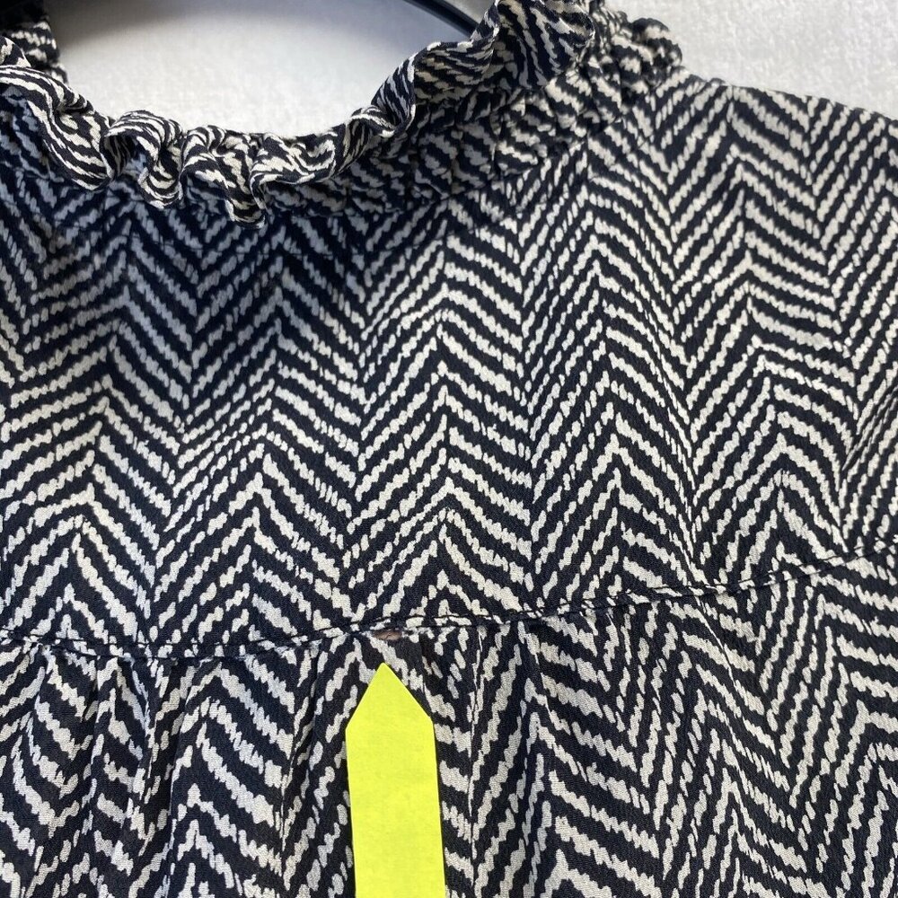 J. Crew Black and White Monochrome Pattern Sleeveless Blouse - Picture 5 of 16